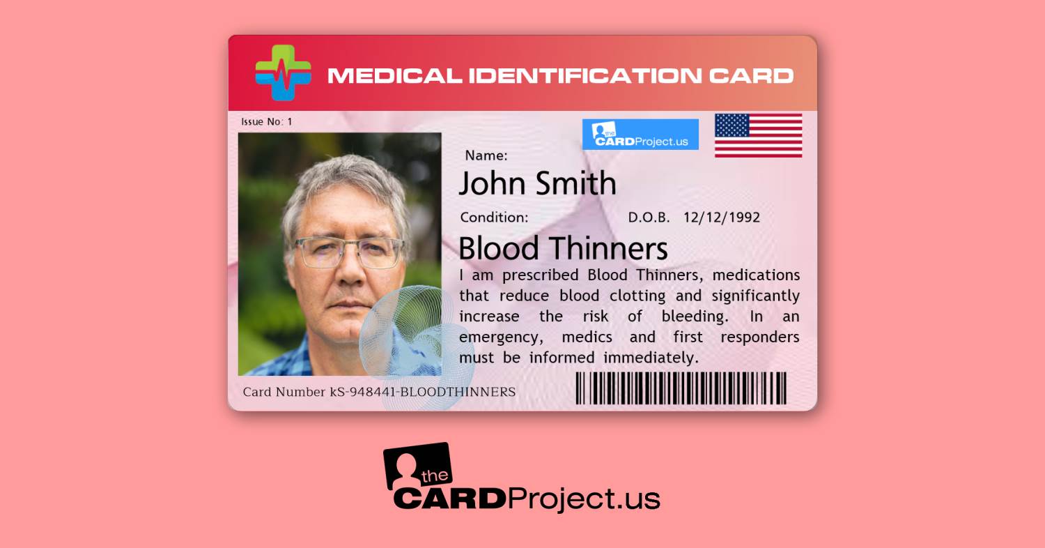 Blood Thinner Premium Medical Card (FRONT)